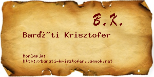 Baráti Krisztofer névjegykártya