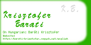 krisztofer barati business card
